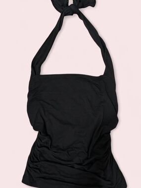 Free People Black Tie Neck Halter Tank Top Size XS